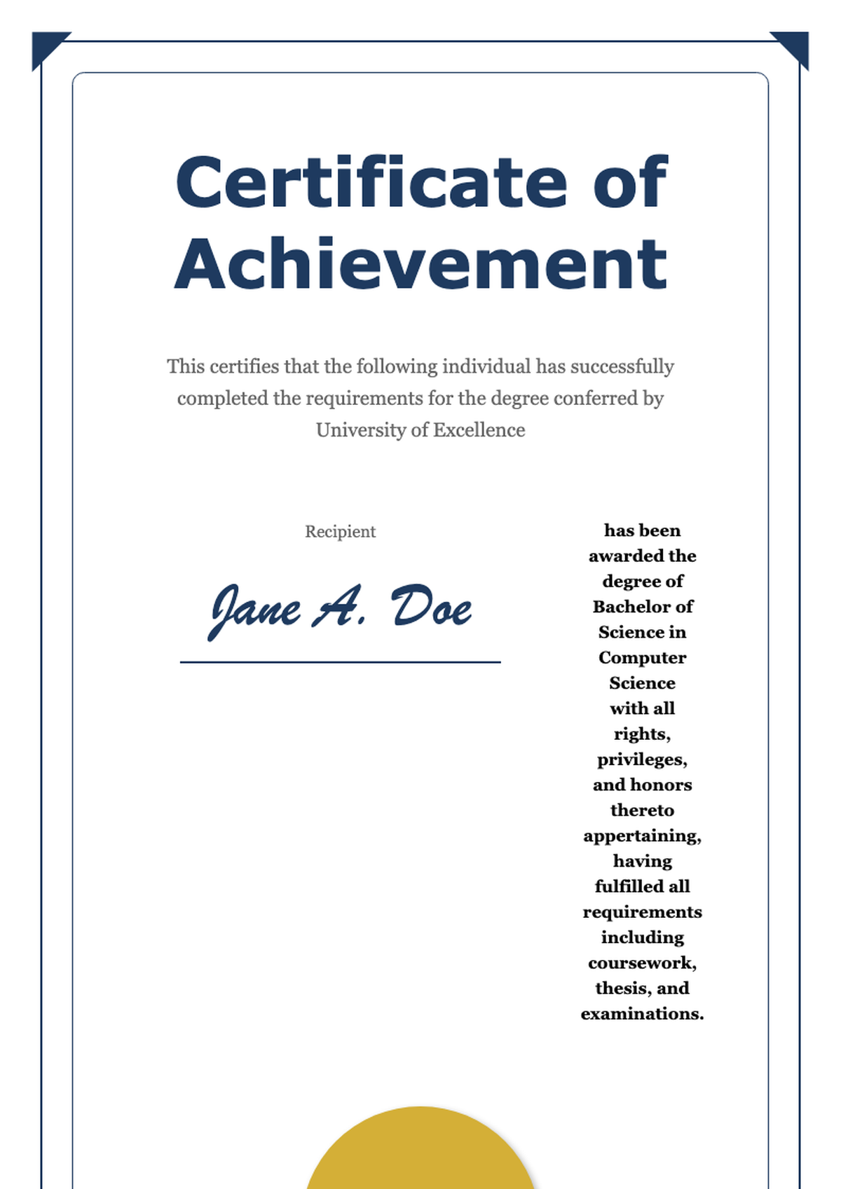 Academic certificate from Indiana State University Journalism Faculty with ornate border and gold_variant_2